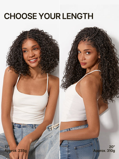 Élorvane Fiber Braided Top Water Wave Wig 13x6 Lace Front Glueless Wear and Go
