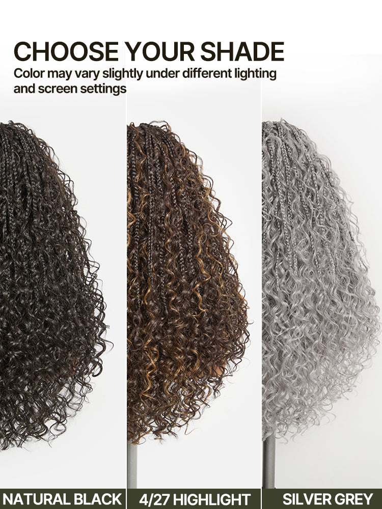 Élorvane Fiber Braided Top Water Wave Wig 13x6 Lace Front Glueless Wear and Go