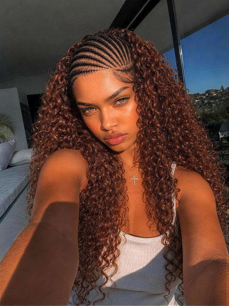 Élorvane Fiber Fulani Braid Wig 13x6 Frontal Lace Wig Chic and Voluminous