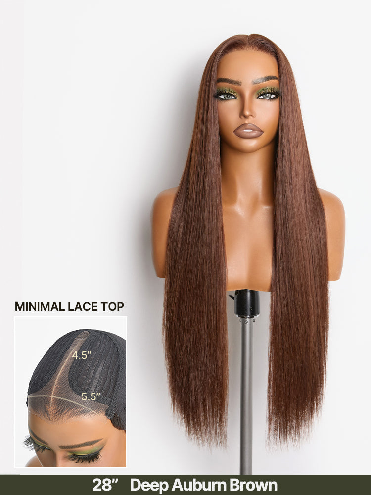 Élorvane Synthetic Fiber + Human Hair Silky Straight Lace Wig Glueless Beginner Friendly