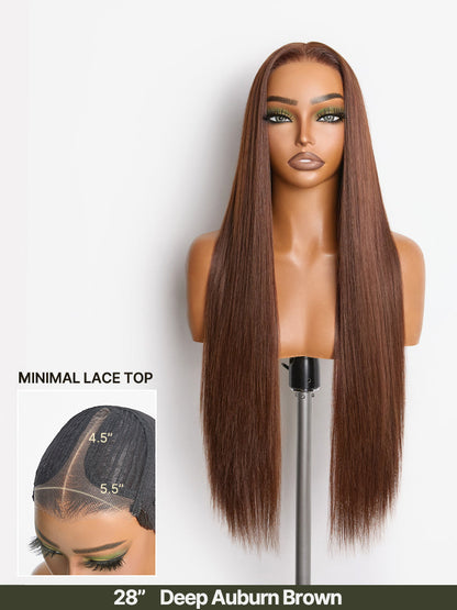 Élorvane Synthetic Fiber + Human Hair Silky Straight Lace Wig Glueless Beginner Friendly