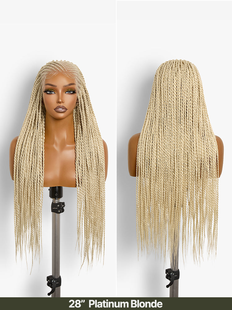 Élorvane Fiber Two-Strand Twist Braided Wig 13x5 Frontal Lace Wig with Baby Hair
