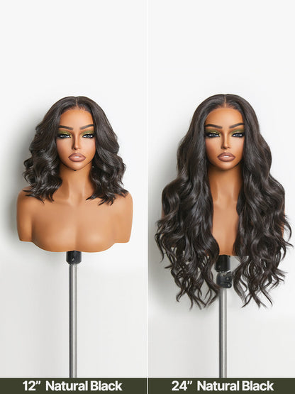 Élorvane Synthetic Fiber + Human Hair Middle Part Loose Wave Wig Glueless Ready To Wear