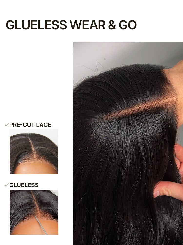 Élorvane Synthetic Fiber + Human Hair Middle Part Loose Wave Wig Glueless Ready To Wear