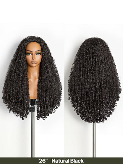Élorvane Synthetic Fiber + Human Hair Burmese Curly 3-in-1 Half Wig Spiral Ends