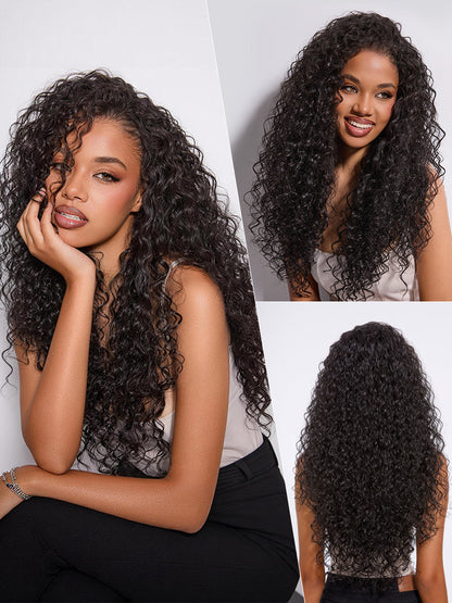 Élorvane Synthetic Fiber + Human Hair Shaggy Waves 3-in-1 Half Wig Ready to Wear