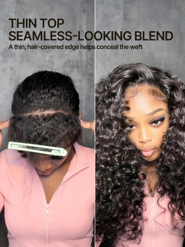 Élorvane Synthetic Fiber + Human Hair Shaggy Waves 3-in-1 Half Wig Ready to Wear