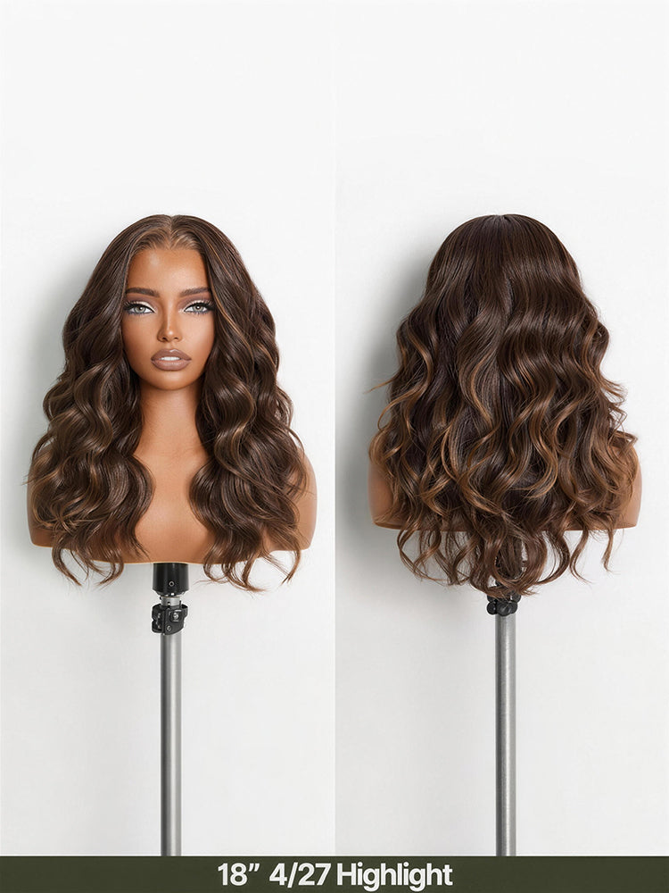 Élorvane Synthetic Fiber + Human Hair Middle Part Loose Wave Wig Glueless Ready To Wear