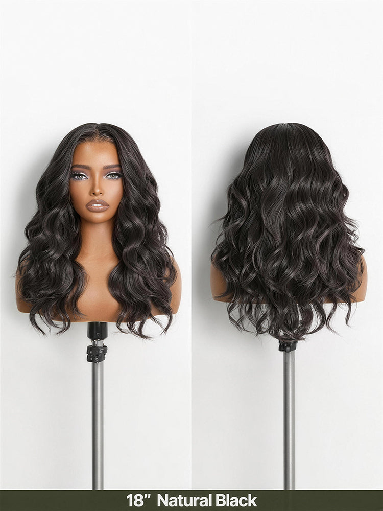 Élorvane Synthetic Fiber + Human Hair Middle Part Loose Wave Wig Glueless Ready To Wear