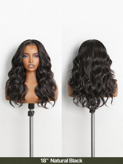 Élorvane Synthetic Fiber + Human Hair Middle Part Loose Wave Wig Glueless Ready To Wear