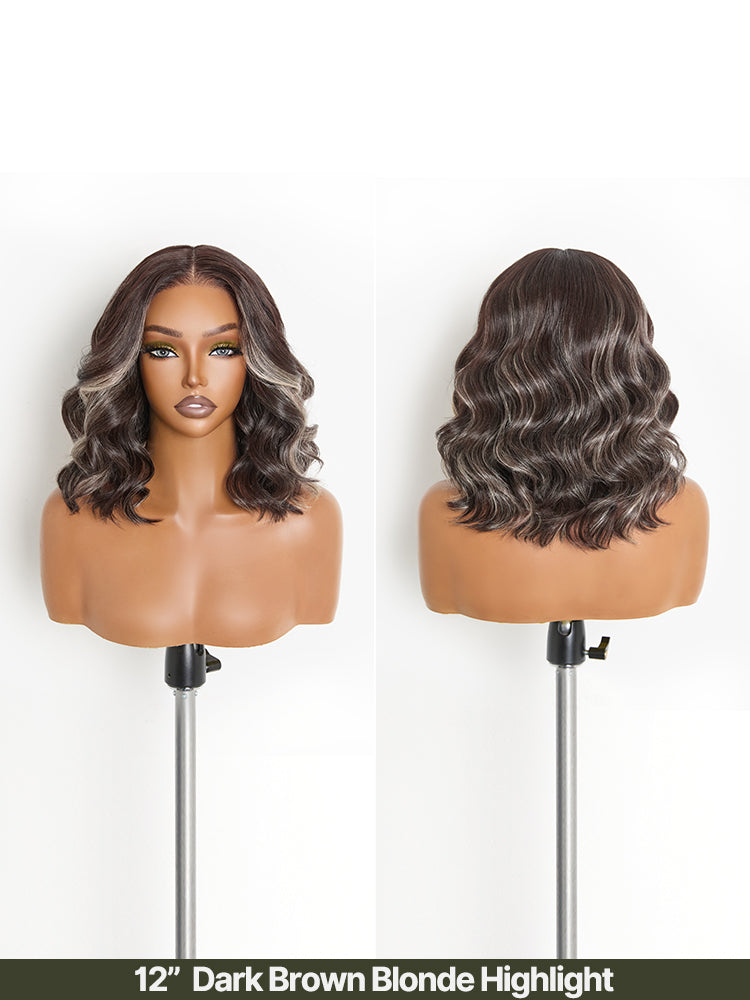 Élorvane Synthetic Fiber + Human Hair Middle Part Loose Wave Wig Glueless Ready To Wear