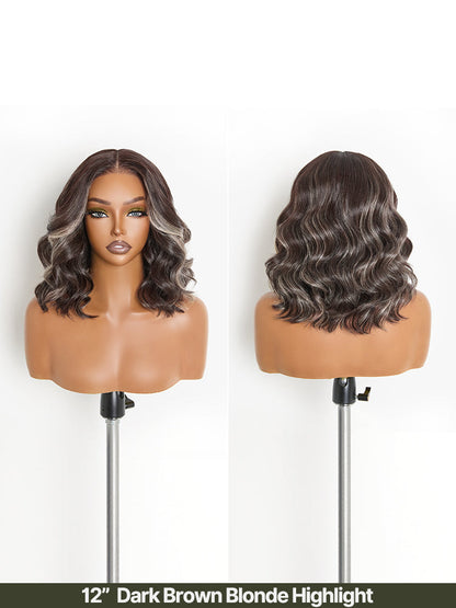 Élorvane Synthetic Fiber + Human Hair Middle Part Loose Wave Wig Glueless Ready To Wear