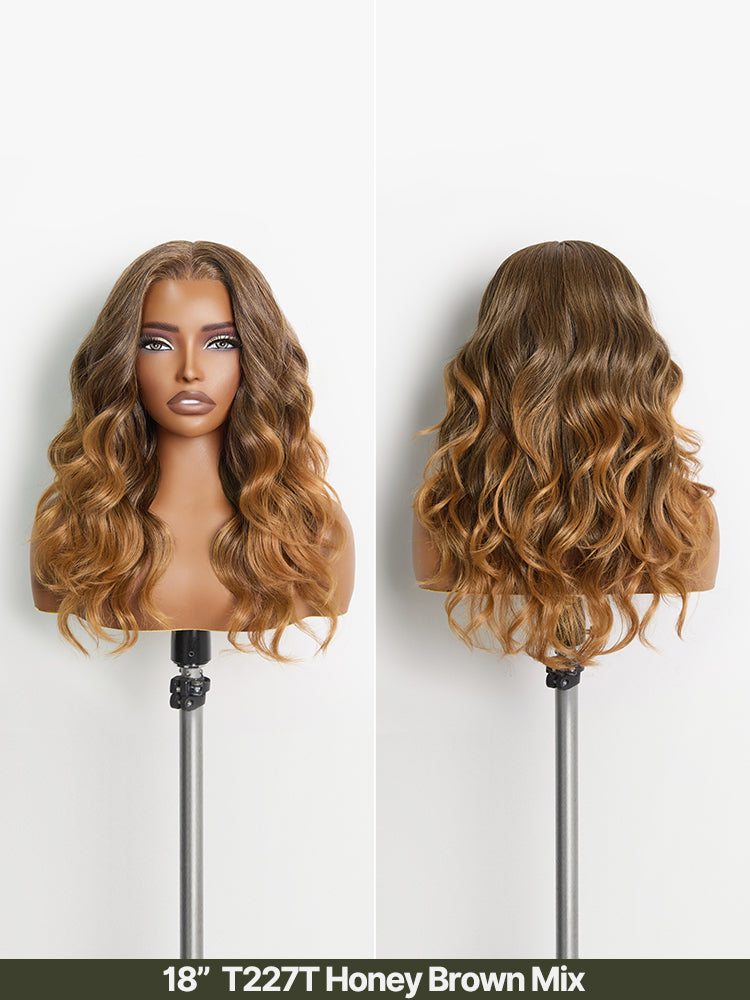 Élorvane Synthetic Fiber + Human Hair Middle Part Loose Wave Wig Glueless Ready To Wear