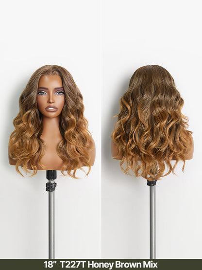 Élorvane Synthetic Fiber + Human Hair Middle Part Loose Wave Wig Glueless Ready To Wear